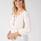 Brielle Aztec Trim Blouse