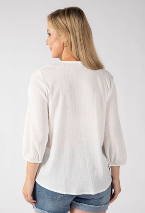 Brielle Aztec Trim Blouse