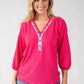 Brielle Aztec Trim Blouse