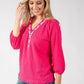 Brielle Aztec Trim Blouse