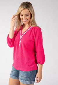Brielle Aztec Trim Blouse