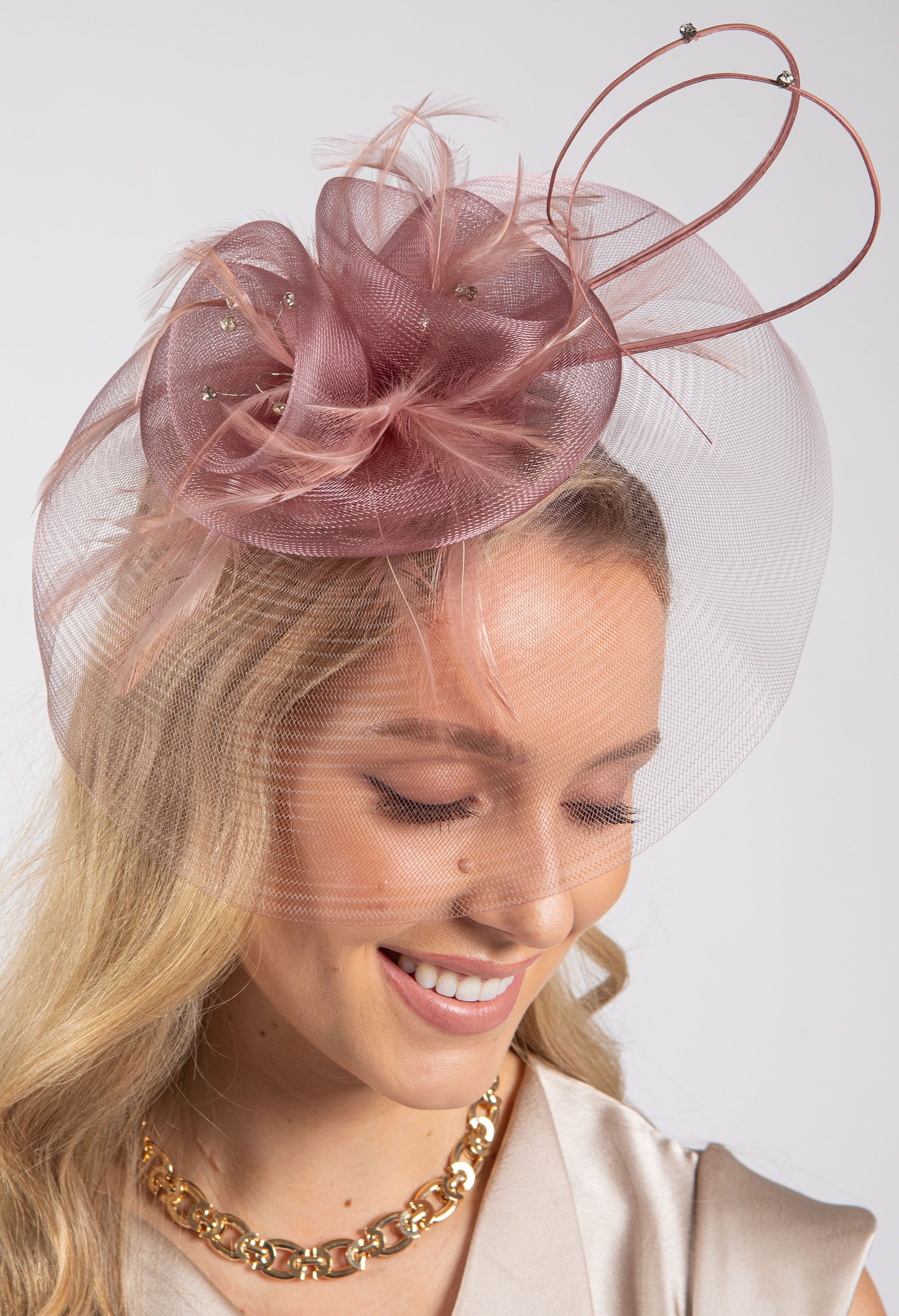 Feather & Diamante Detail Fascinator