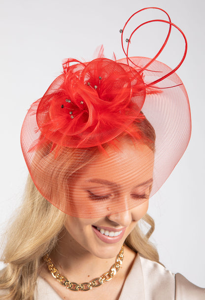 Feather & Diamante Detail Fascinator