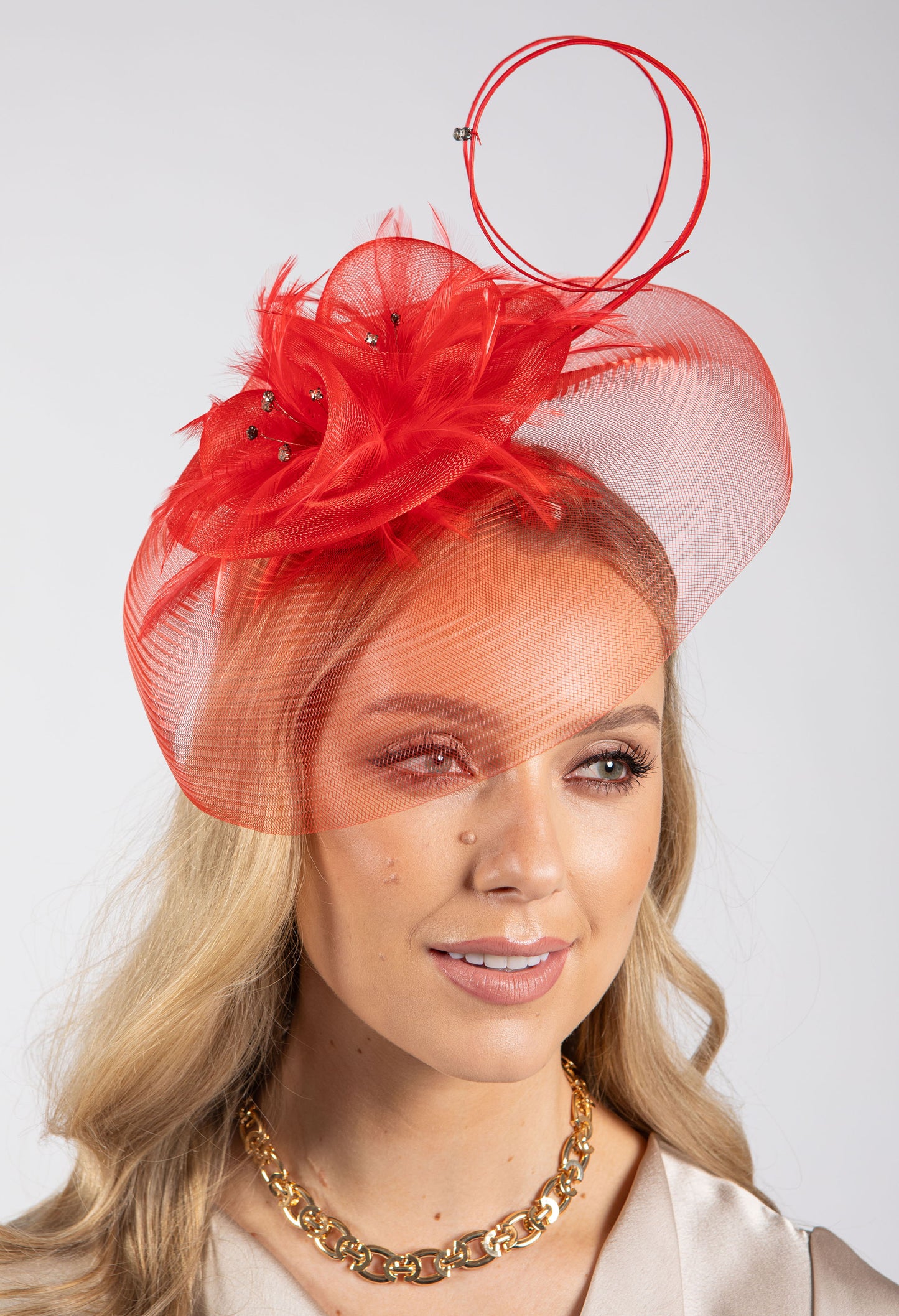 Feather & Diamante Detail Fascinator