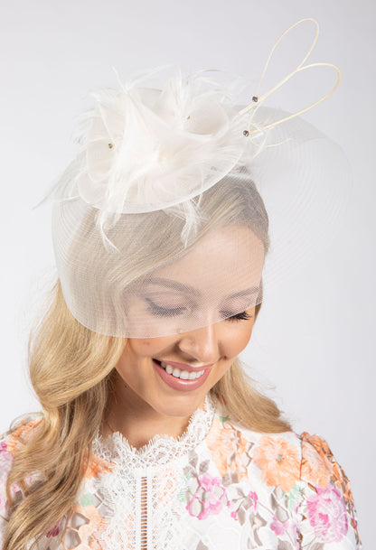 Feather & Diamante Detail Fascinator