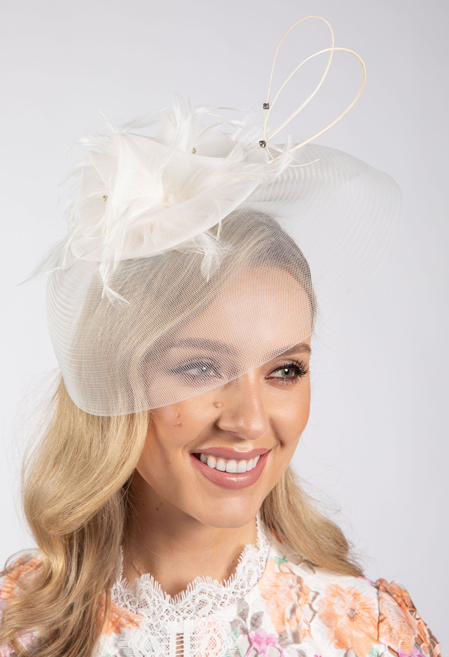 Feather & Diamante Detail Fascinator