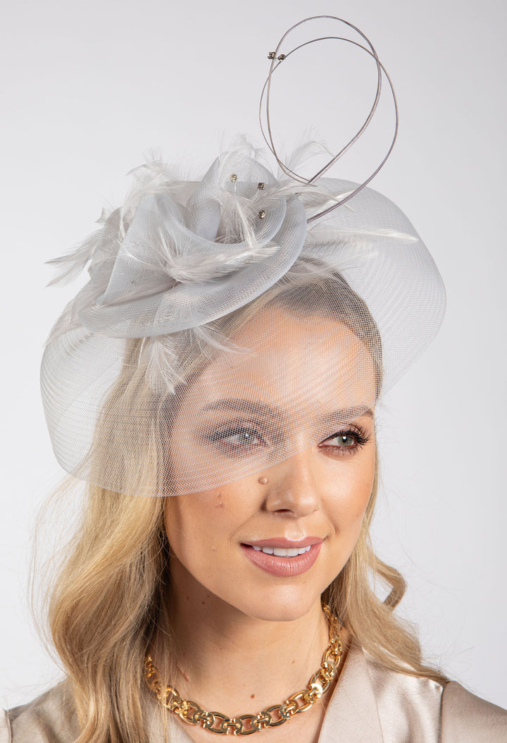 Feather & Diamante Detail Fascinator