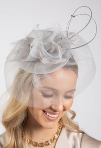 Feather & Diamante Detail Fascinator