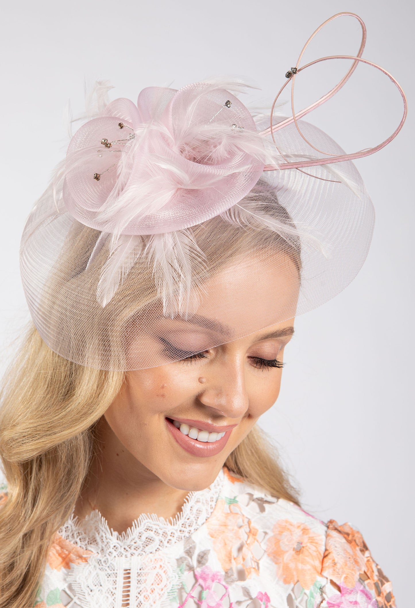 Feather & Diamante Detail Fascinator
