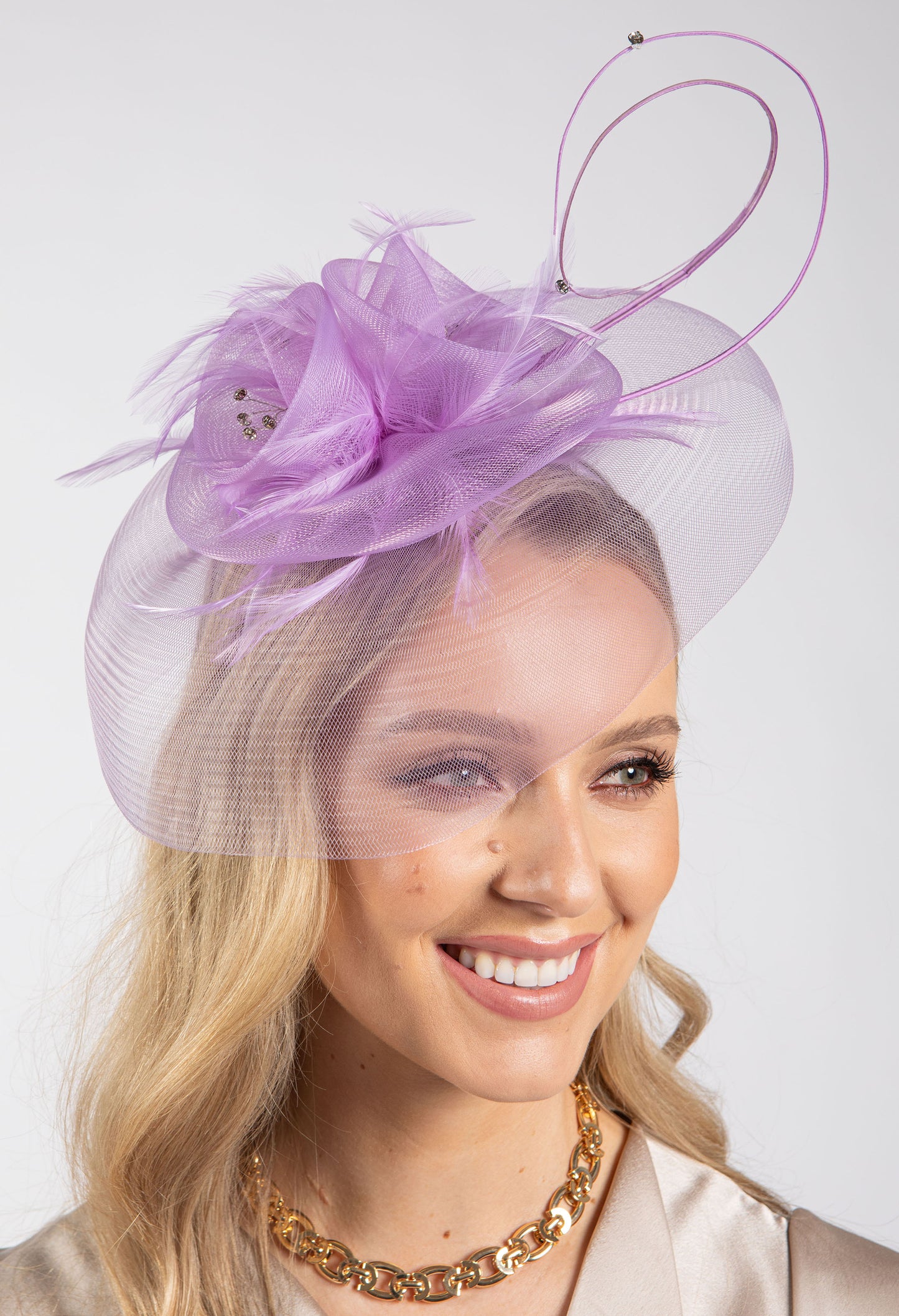 Feather & Diamante Detail Fascinator