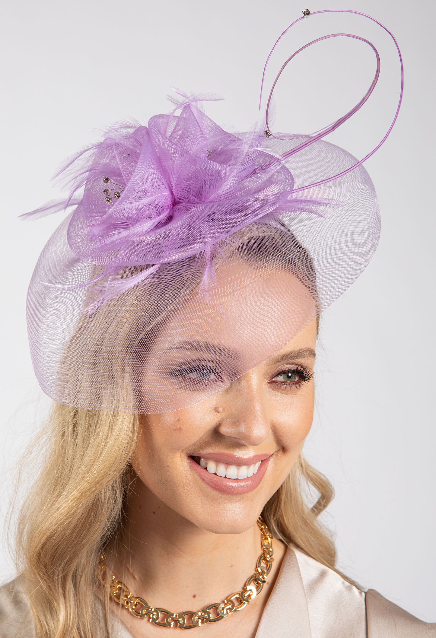 Feather & Diamante Detail Fascinator