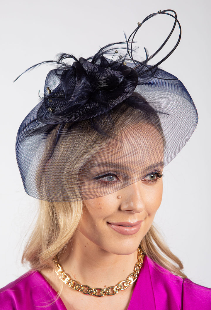 Feather & Diamante Detail Fascinator