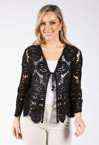 Tie Front Crochet Cardigan