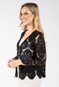 Tie Front Crochet Cardigan