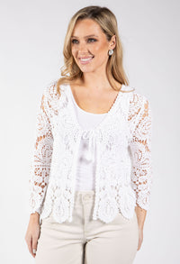 Tie Front Crochet Cardigan