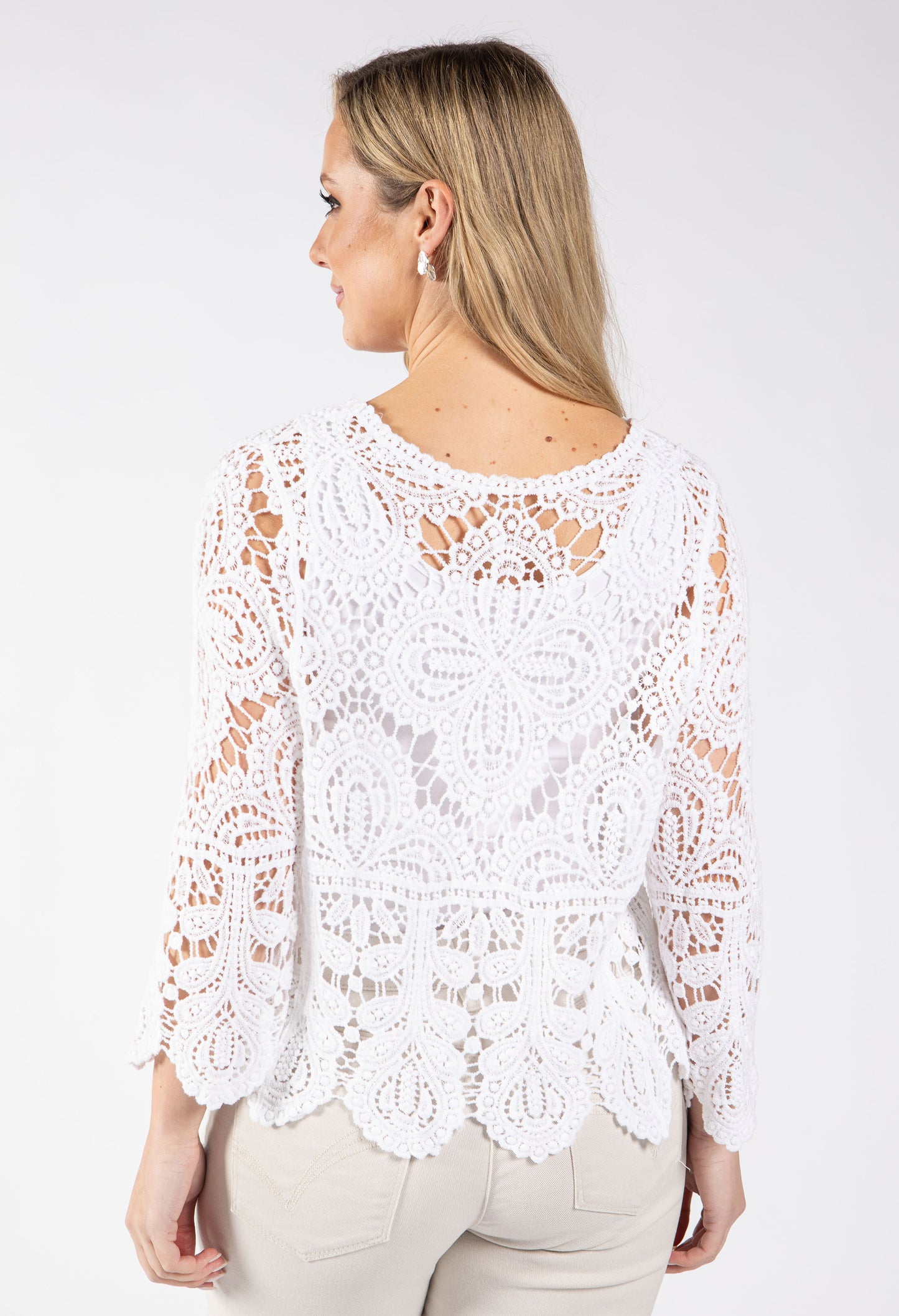 Tie Front Crochet Cardigan