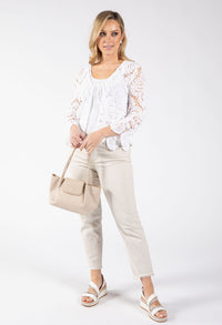 Tie Front Crochet Cardigan