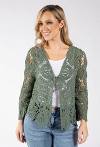 Tie Front Crochet Cardigan