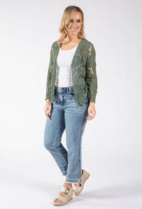 Tie Front Crochet Cardigan