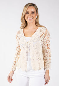 Tie Front Crochet Cardigan