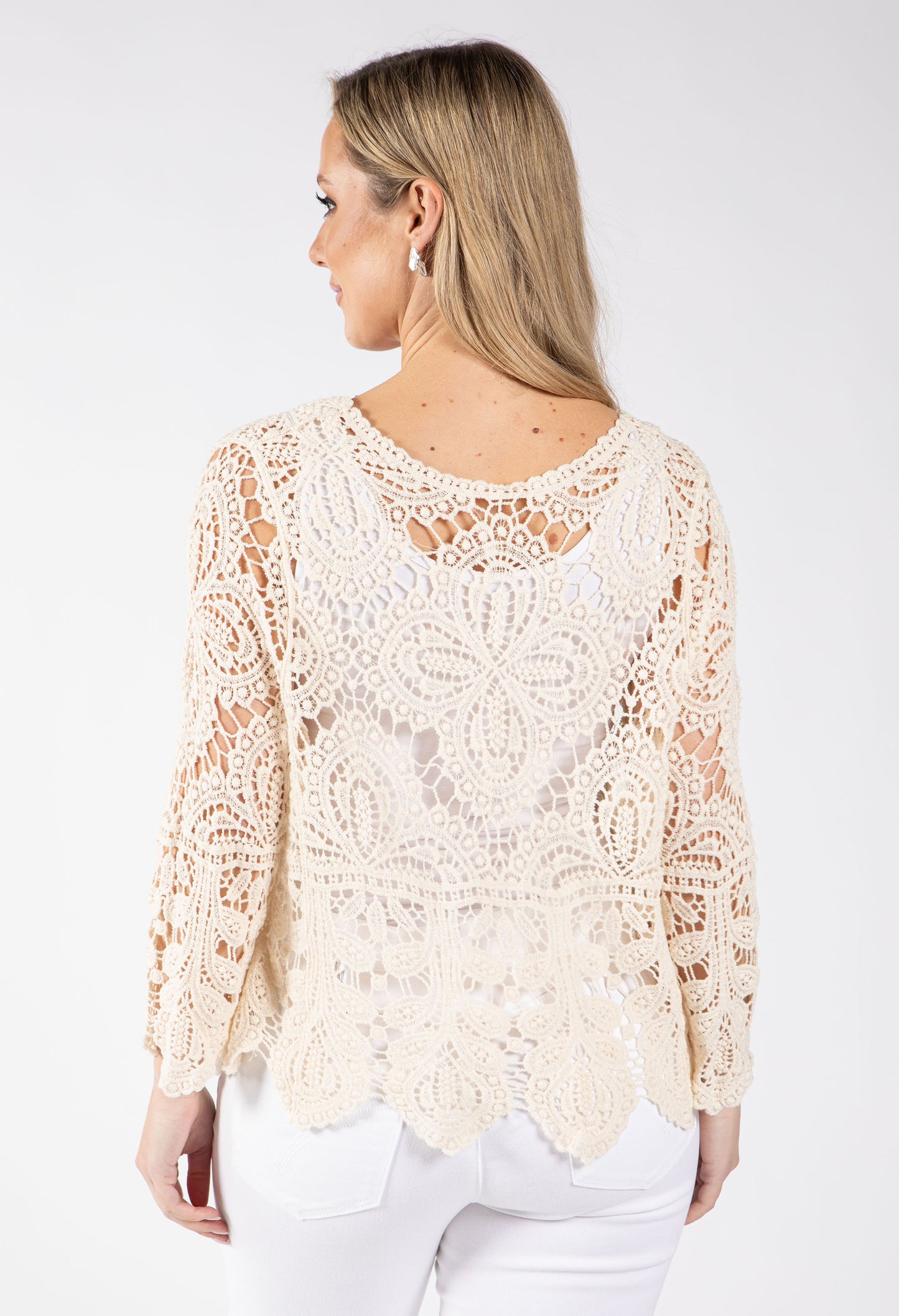 Tie Front Crochet Cardigan