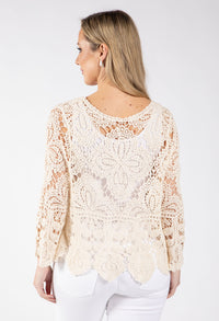 Tie Front Crochet Cardigan