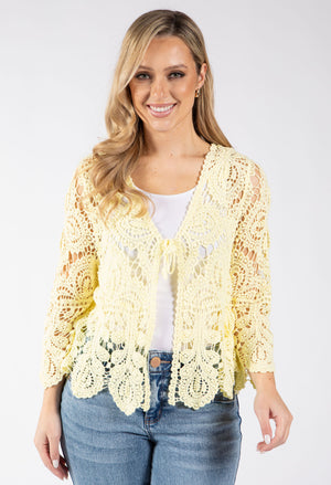 Tie Front Crochet Cardigan