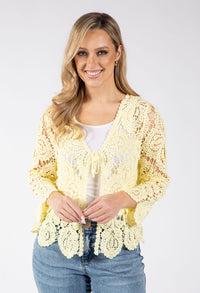 Tie Front Crochet Cardigan