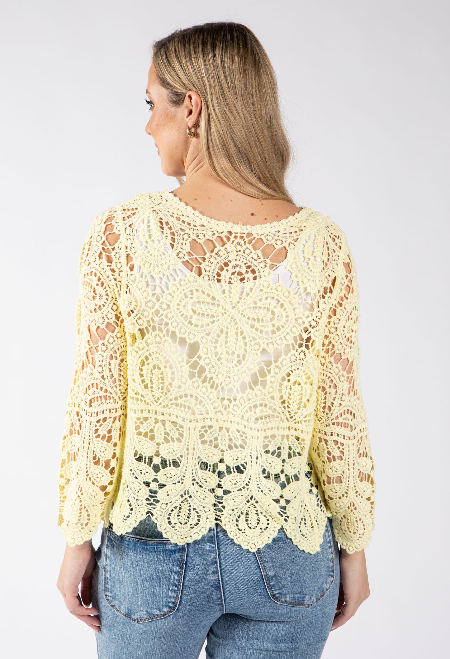 Tie Front Crochet Cardigan