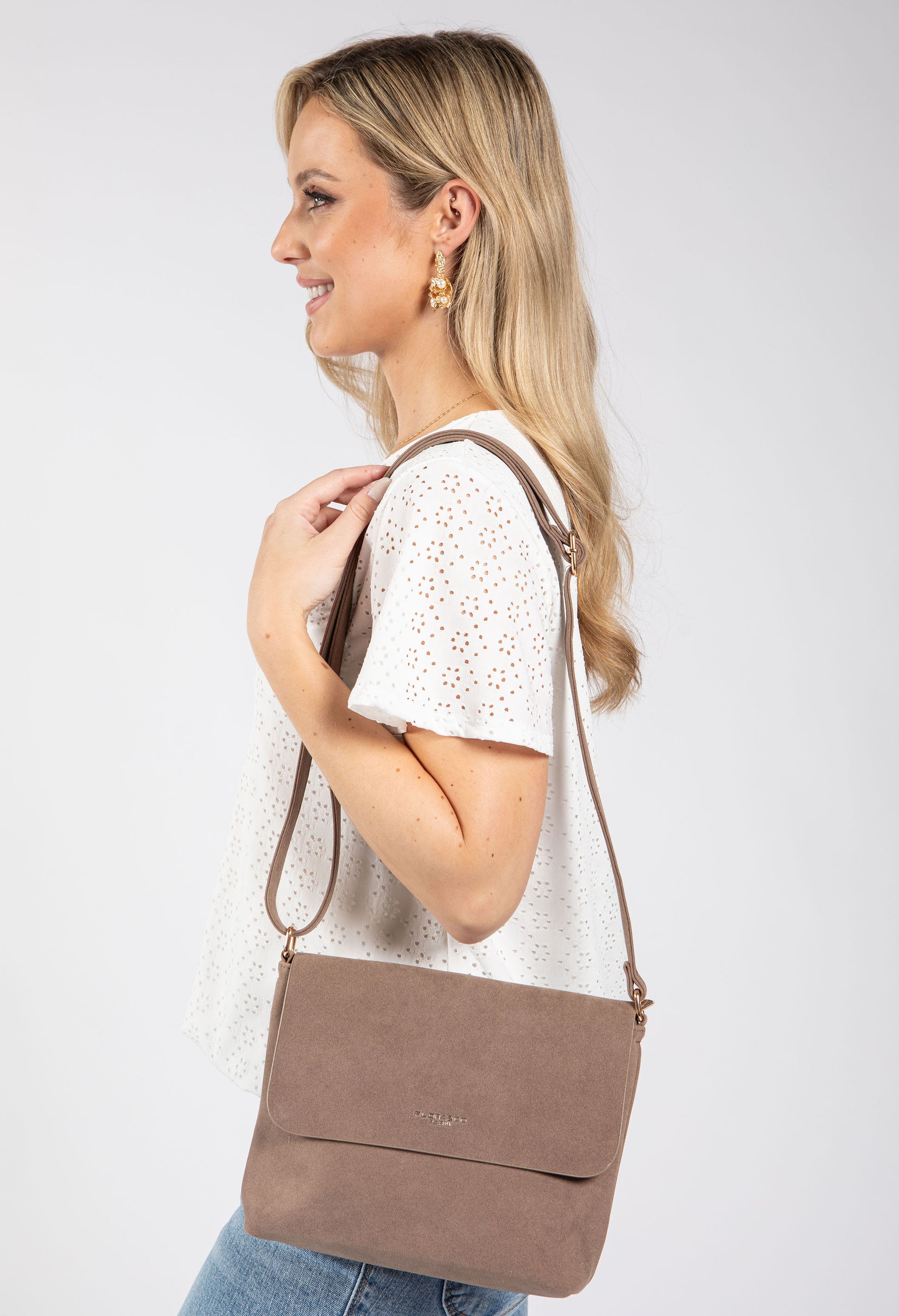 taupe crossbody bag