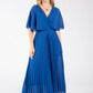 Olivia Plisse Pleated Wrap Midi Dress
