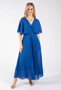 Olivia Plisse Pleated Wrap Midi Dress