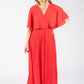 Olivia Plisse Pleated Wrap Midi Dress