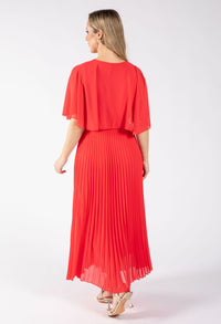 Olivia Plisse Pleated Wrap Midi Dress