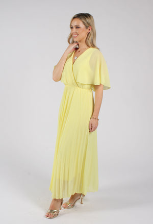 Olivia Plisse Pleated Wrap Midi Dress
