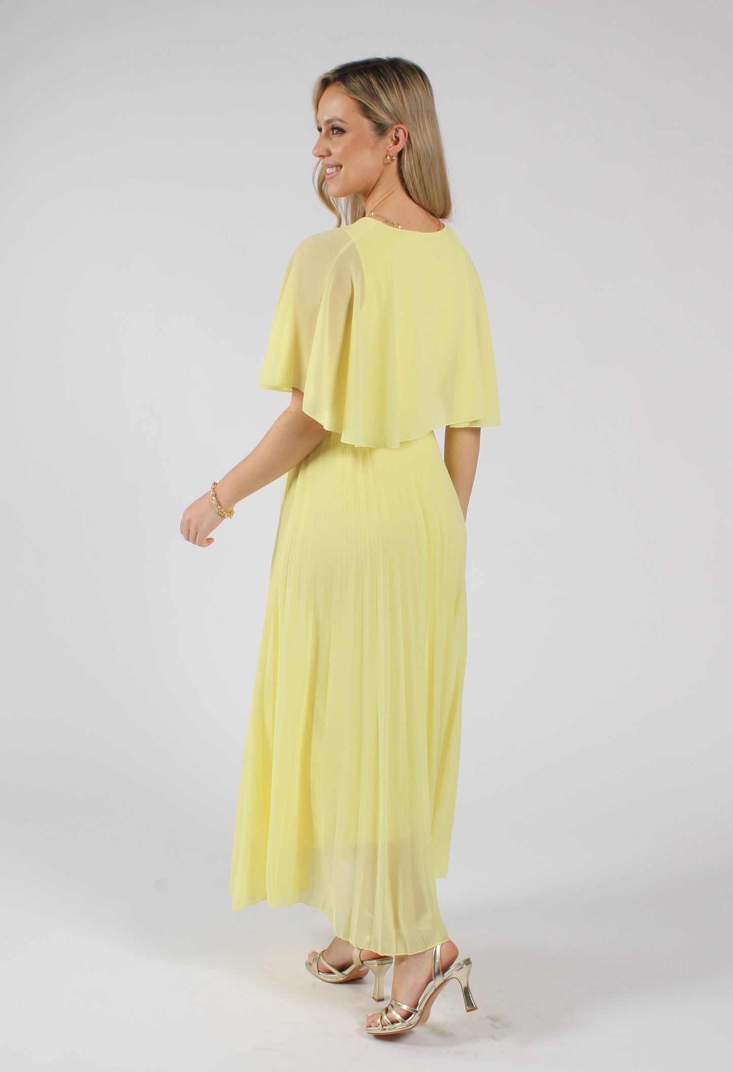 Plisse Pleated Wrap Midi Dress