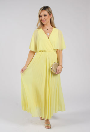 Olivia Plisse Pleated Wrap Midi Dress