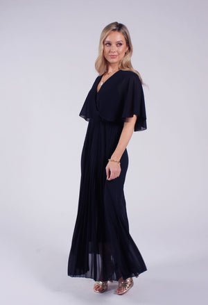Olivia Plisse Pleated Wrap Midi Dress