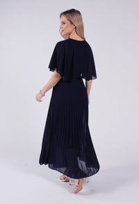 Plisse Pleated Wrap Midi Dress