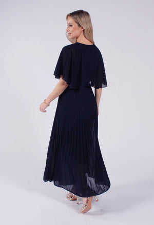 Olivia Plisse Pleated Wrap Midi Dress