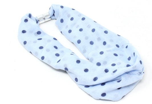 navy polka dot magnetic scarf