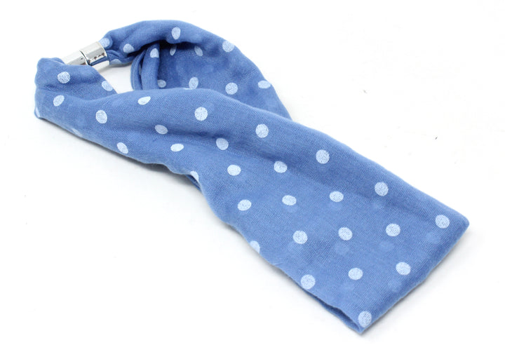 denim blue polka dot scarf
