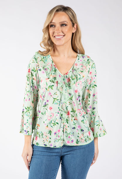 Chitel Ruffle V-Neck Blouse