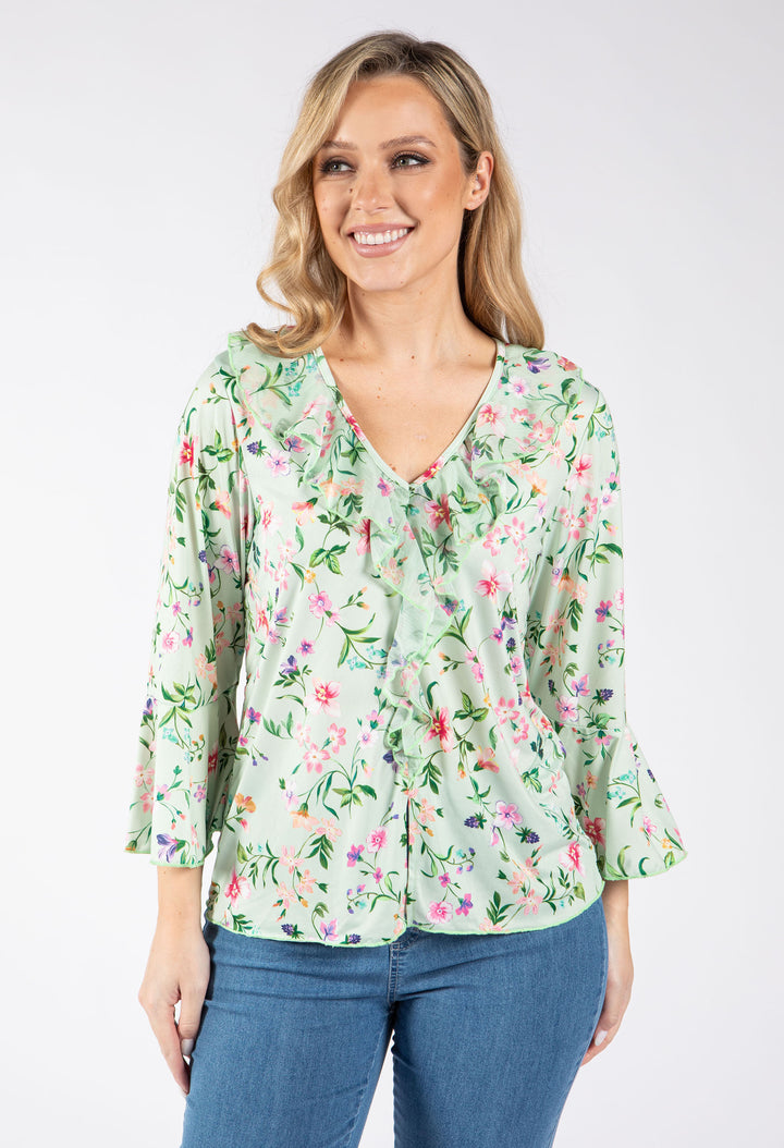 Chitel Ruffle V-Neck Blouse