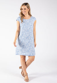 Floral Print Linen Dress