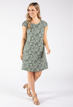 Floral Print Linen Dress