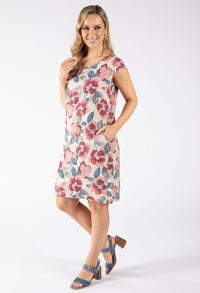Floral Print Linen Dress