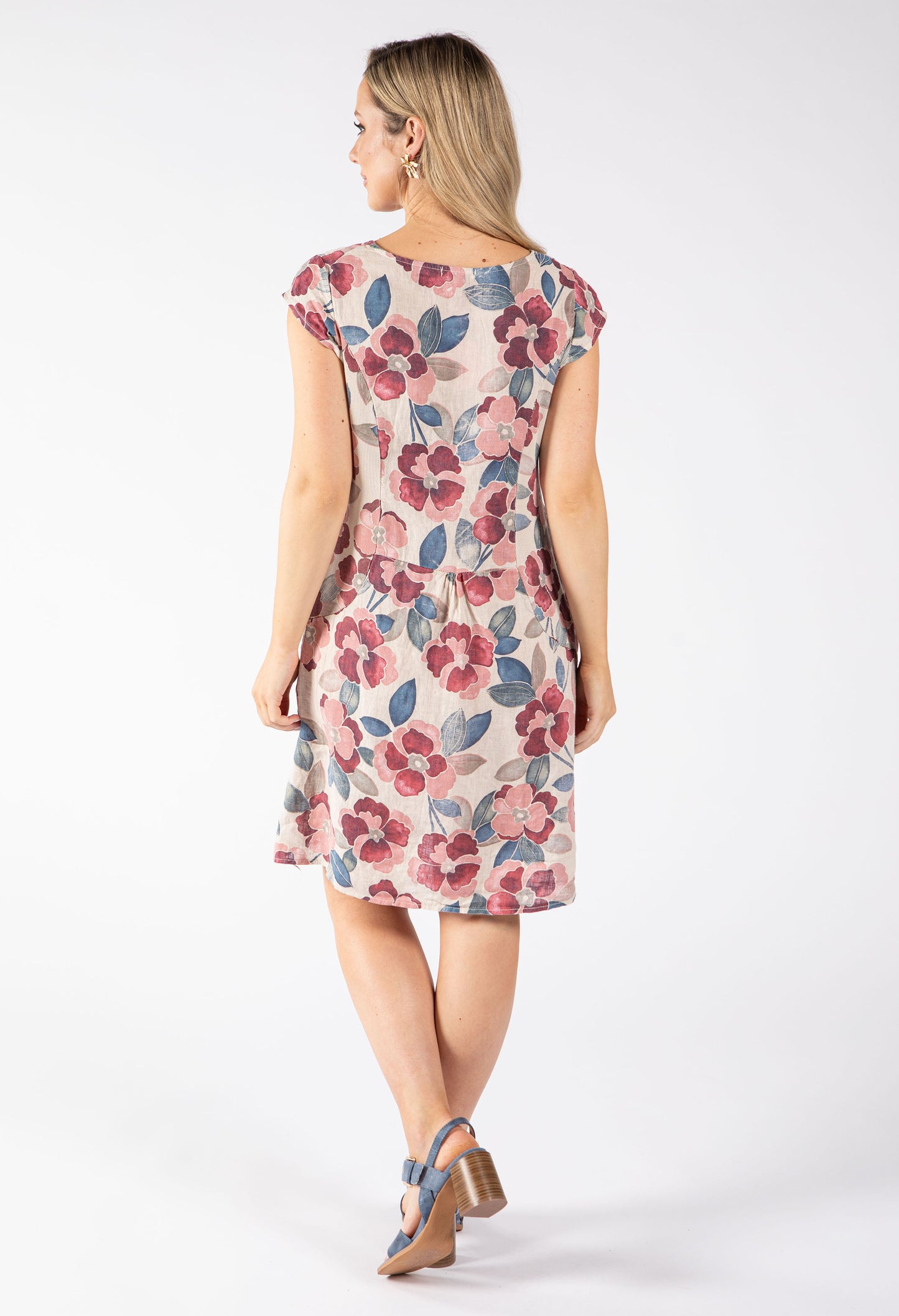 Floral Print Linen Dress