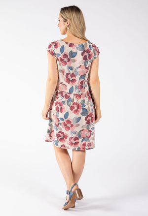Floral Print Linen Dress