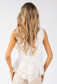 Broderie Anglaise Sleeveless Top